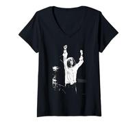 Femme La chanteuse Pattie Smith Live On Stage par Simon Fowler T-Shirt avec Col en V