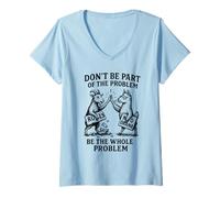 Femme La chèvre et Le Lama sont à l'origine du problème et enfreignent Les règles T-Shirt avec Col en V
