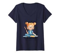 Femme La clé du Bonheur : éloignez-Vous des Idiots T-Shirt avec Col en V
