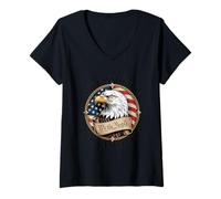 Femme La Constitution n'est Pas Une Suggestion Eagle American Flag T-Shirt avec Col en V