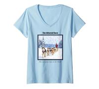 Femme La Course Iditarod en Alaska T-Shirt avec Col en V