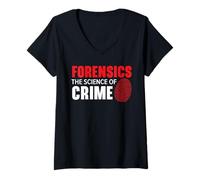 Femme La criminalistique La Science de la criminalité Médecin légiste T-Shirt avec Col en V