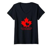 Femme La Cuisine canadienne Vient du cœur T-Shirt avec Col en V
