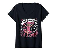 Femme La Danse en Ligne est Mon Cardio T-Shirt avec Col en V