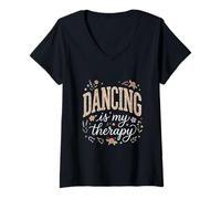 Femme La Danse est ma thérapie Floral Boho T-Shirt avec Col en V