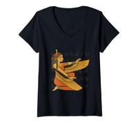Femme La Déesse Égyptienne Isis comme Symbole du Pouvoir Féminin T-Shirt avec Col en V