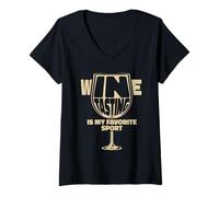 Femme La Dégustation De Vin Est Mon Sport Préféré T-Shirt avec Col en V