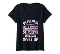 Femme La démence n'est pas livrée avec un manuel (français non garanti), elle est livrée avec une fille T-Shirt avec Col en V