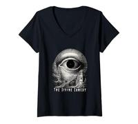 Femme La Divine Comédie Le Voyage Épique de Dante Alighieri T-Shirt avec Col en V