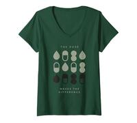 Femme La Dose Fait la différence | Pharmacologie | Toxicologie T-Shirt avec Col en V