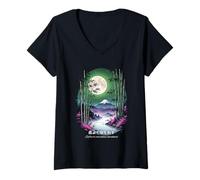 Femme La Douceur surmonte la dureté, la Sagesse Japonaise T-Shirt avec Col en V