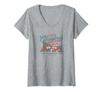 Femme La Ferme d'arbres de Noël de Snoopy - Est 1950 T-Shirt avec Col en V
