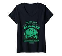 Femme La fiancée de Frankenstein, Le Corps n'est Pas Mort T-Shirt avec Col en V