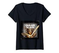 Femme La fille sera une méduse pour filles T-Shirt avec Col en V