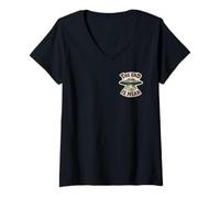 Femme La fin est proche : OVNI, Little Green Men Alien Friend, Funny ET T-Shirt avec Col en V