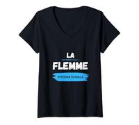 Femme La flemme internationale - Procrastination drôles T-Shirt avec Col en V
