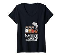 Femme La fumée est un ingrédient essentiel pour fumer la viande T-Shirt avec Col en V