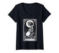 Femme La Future Maman Mystique pour Halloween T-Shirt avec Col en V