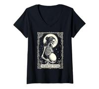 Femme La Future mère fête d'halloween sur la maternité Gothique T-Shirt avec Col en V
