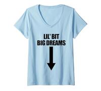 Femme La Future mère, Lil Bit Big, rêve d'une Grossesse drôle T-Shirt avec Col en V