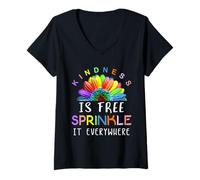 Femme La gentillesse est Libre de Le saupoudrer Partout T-Shirt avec Col en V