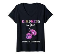 Femme La gentillesse est Libre de Le saupoudrer Partout T-Shirt avec Col en V