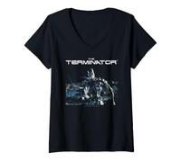 Femme La Guerre du Futur de l'endosquelette Terminator T-800 T-Shirt avec Col en V