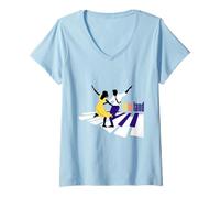 Femme La La Land Mia et Sebastian T-Shirt avec Col en V