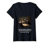 Femme La leçon d'anatomie du Dr Nicolaes Tulp T-Shirt avec Col en V