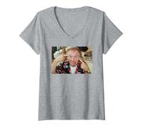 Femme La légende de la comédie de Rik Mayall, Bottom Young Ones, Drop Dead Fred T-Shirt avec Col en V