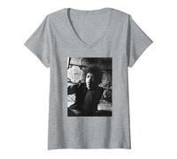 Femme La légende de la Guitare Jimi Hendrix à Mayfair Flat Purple Haze 1969 T-Shirt avec Col en V