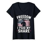 Femme La liberté des Anciens Combattants n'est Pas Gratuite, J'Ai payé ma Part T-Shirt avec Col en V