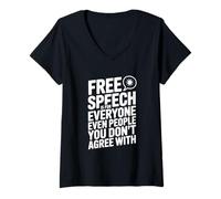 Femme La liberté d'expression est pour Tout Le Monde, même si Vous n'êtes Pas d'accord T-Shirt avec Col en V