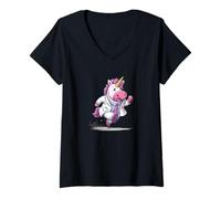 Femme La Licorne d'urgence est en Cours d'exécution pour Les Amateurs de médecine et de Doc T-Shirt avec Col en V
