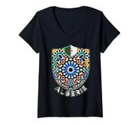 Femme LA Lumiere DE Mon Algerie DZ AMAZIGH T-Shirt avec Col en V