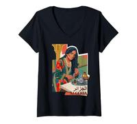 Femme LA Lumiere DE Mon Algerie DZ AMAZIGH T-Shirt avec Col en V