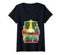 Femme La lumière Guide des éducateurs T-Shirt avec Col en V