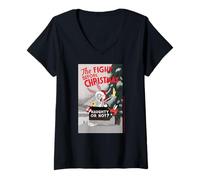 Femme La Lutte Avant Noël : Vilain ou Pas T-Shirt avec Col en V