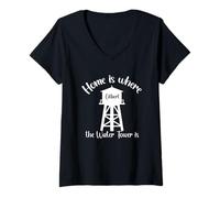 Femme La Maison est là où se Trouve Le château d'eau, Gilbert Arizona T-Shirt avec Col en V