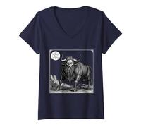 Femme La Majesté des Arcanes : Le Manifeste de Morax T-Shirt avec Col en V