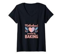 Femme La maternité alimentée par Baking Funny Baking Mom T-Shirt avec Col en V