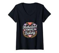 Femme La maternité alimentée par Baking Funny Baking Mom T-Shirt avec Col en V
