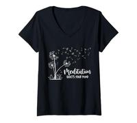 Femme La méditation Calme Votre Esprit T-Shirt avec Col en V