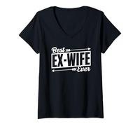 Femme La Meilleure Ex-Femme du Monde Divorcé Séparé Ex Divorce T-Shirt avec Col en V