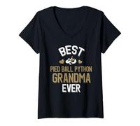 Femme La Meilleure Grand-mère de Tous Les Temps : Piebald Snake Amoureuse de Pied Ball Python T-Shirt avec Col en V
