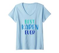 Femme La Meilleure Karen de Tous Les Temps, Calm Down Karens T-Shirt avec Col en V