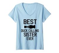 Femme La Meilleure sœur Qui Appelle Duck Calling T-Shirt avec Col en V