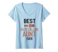 Femme La Meilleure Tante Qui Appelle Un Canard de Tous Les Temps, Une Mignonne amatrice T-Shirt avec Col en V