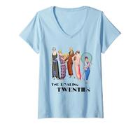 Femme La Mode Art Déco des années folles T-Shirt avec Col en V
