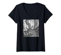 Femme La Mort de Samson Gustave Dore Imprimer Broken Pillars T-Shirt avec Col en V